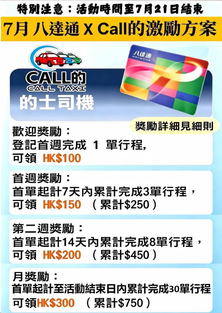CALL的獎賞優惠